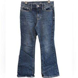 Old Navy Girls Denim High-Rise Flare Built in Touch Studded Jeans | Size 8